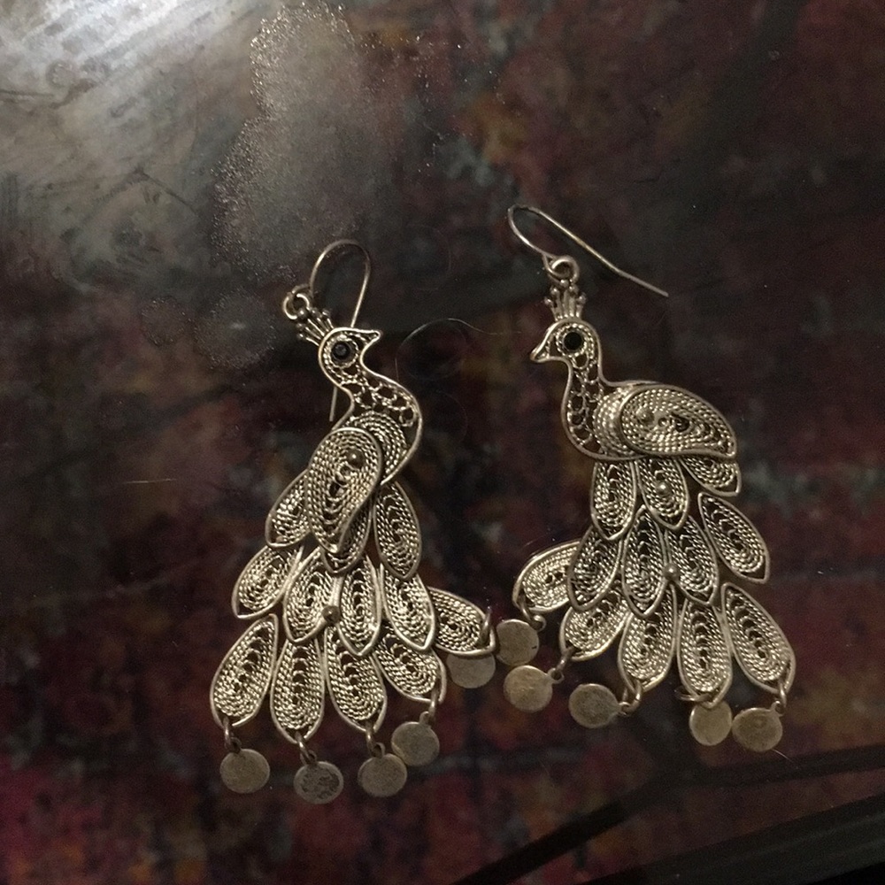 Peacock earrings